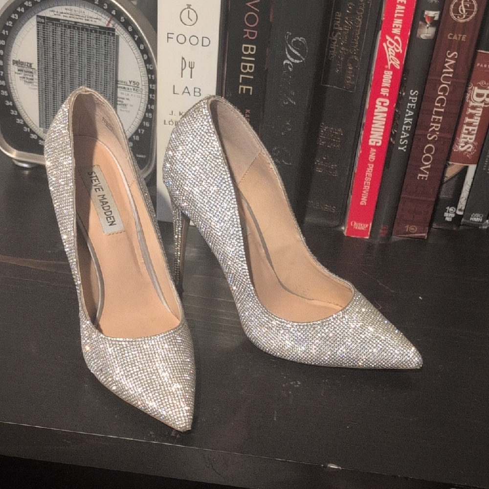 Steve Madden Sparkling Silver Heels